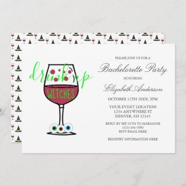 Drink Up Witches Halloween Bachelorette Invitations