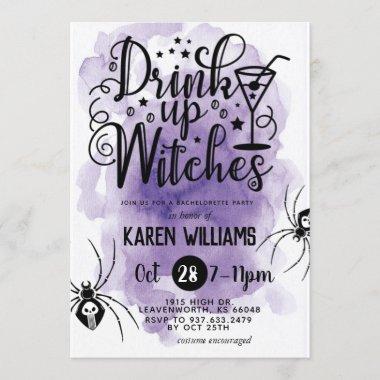 Drink Up Witches Halloween Bachelorette Party Invitations