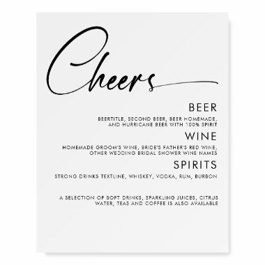 Drinks Bar Sign Modern Stylish Typography Cheers