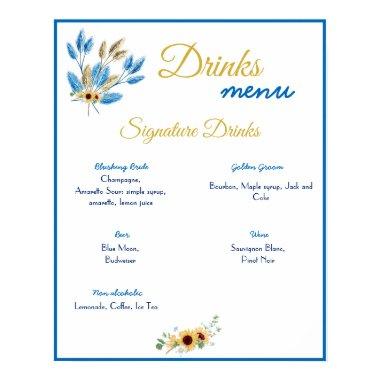 Drinks Menu Wedding Poster