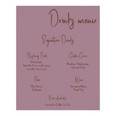 Drinks Menu Wedding Poster