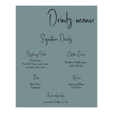 Drinks Menu Wedding Poster