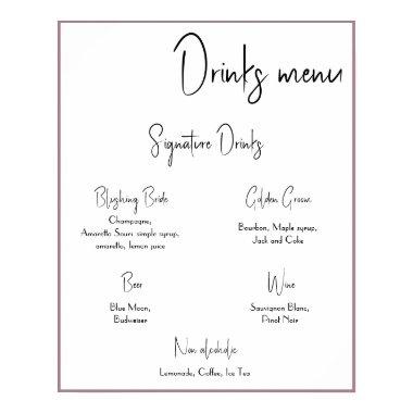 Drinks Menu Wedding Poster