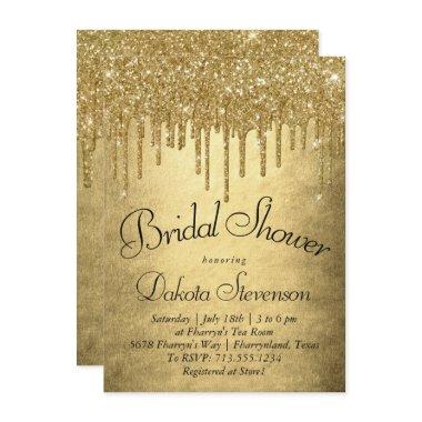 Dripping Gold Glitter | Luxurious Golden Shower Invitations