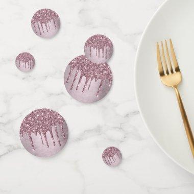 Dripping Mauve Glitter | Dusty Pink Melt Shimmer Confetti