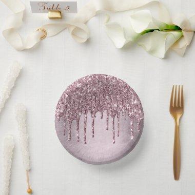 Dripping Mauve Glitter | Dusty Pink Melt Shimmer Paper Bowls