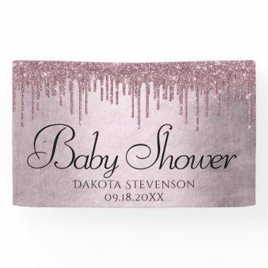 Dripping Mauve Glitter | Dusty Pink Melt Shower Banner