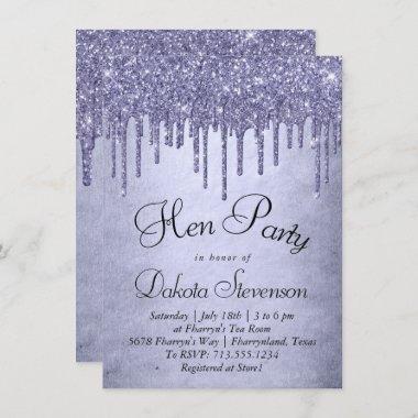Dripping Purple Glitter | Lavender Icing Hen Party Invitations