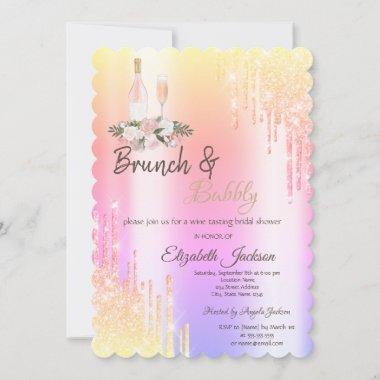 Drips Brunch & Bubbly Ombre Bridal Shower Invitations