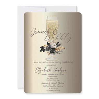 Drips Glass Black Roses Champagne Brunch & Bubbly