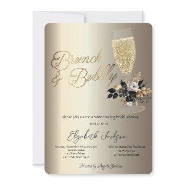 Drips Glass Black Roses Wine Brunch & Bubbly