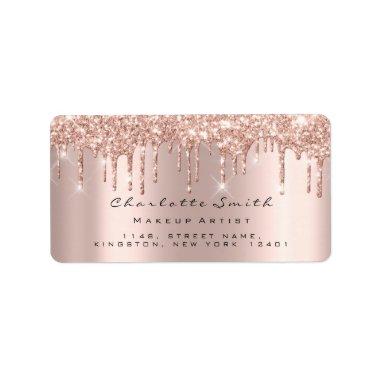 Drips RSVP Rose Gold Sparkly Glitter Makeup Bridal Label