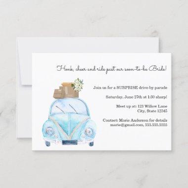 Drive By Bridal Shower Invitations insert