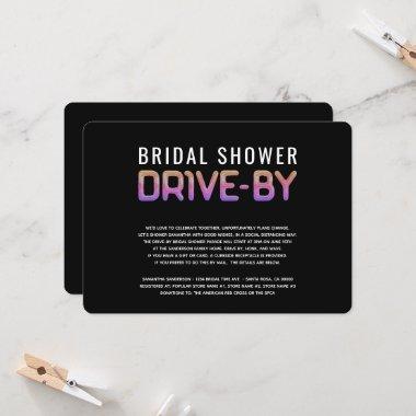 Drive By Bridal Shower Rainbow Colors Invitations