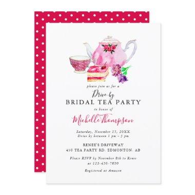 Drive-by  Tea Party Pink Teapot Invit