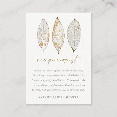 Dry Vein Gold Rust Leaves Recipe for Bridal Shower Enclosure Invitations