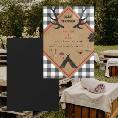 Dude Antlers Couples Bridal Shower Invitations