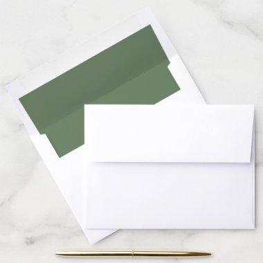 Dull green solid color wedding envelope liner