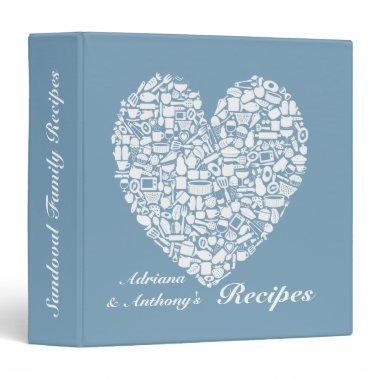 Dusk Sky Blue Name Bridal Shower Recipe Binder