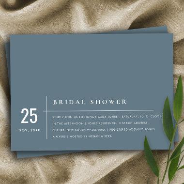 DUSKY BLUE GREY TYPOGRAPHY  INVITE