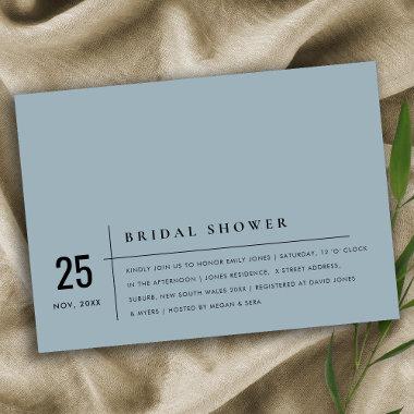 DUSKY BLUE GREY TYPOGRAPHY  INVITE