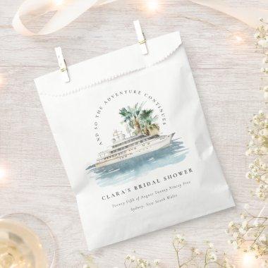 Dusky Cruise Ship Palm Seascape Bridal Shower Favor Bag