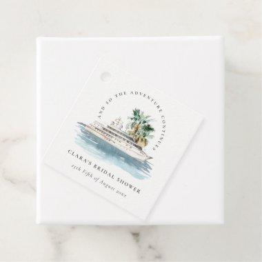 Dusky Cruise Ship Palm Seascape Bridal Shower Favor Tags