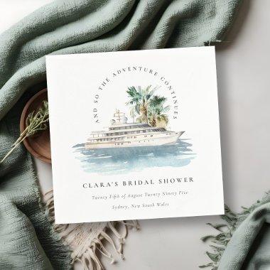 Dusky Cruise Ship Palm Seascape  Napkins