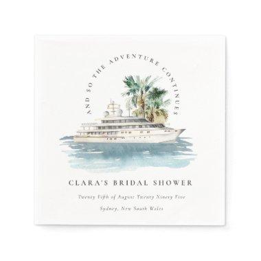 Dusky Cruise Ship Palm Seascape Bridal Shower Napkins