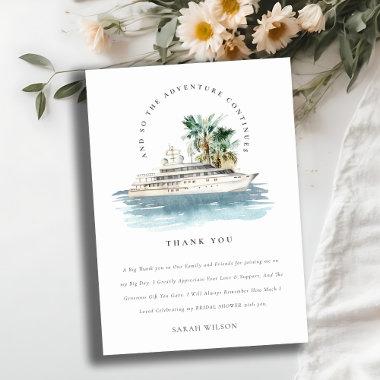 Dusky Cruise Ship Palm Seascape Bridal Shower Thank You Invitations