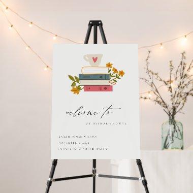 Dusky Cute Stacked Storybooks Floral  Foam Board