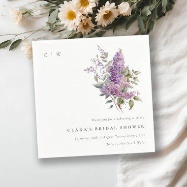 Dusky Elegant Lilac Cottage Floral  Napkins