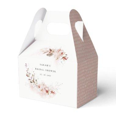 Dusky Fall Marsala Blush Floral Bridal Shower Favor Boxes