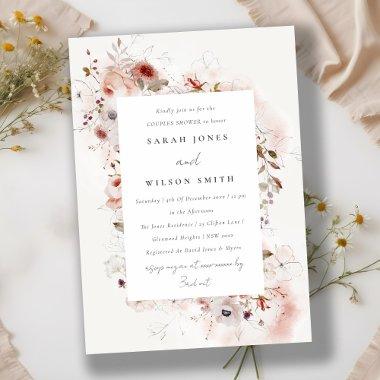 Dusky Fall Marsala Blush Floral Couples Shower