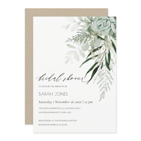 Dusky Leafy Fern Succulent  Invite