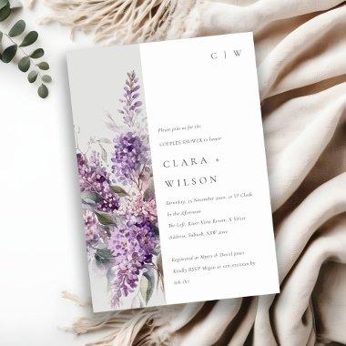 Dusky Lilac Green Cottage Floral Couples Shower