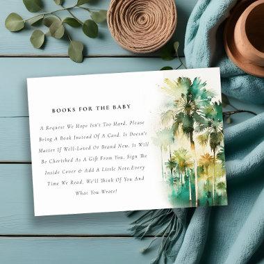 Dusky Tropical Palm Trees Books For Baby Shower Enclosure Invitations