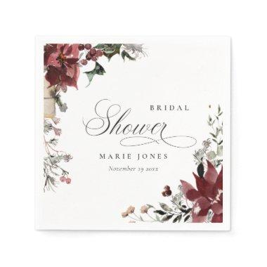 Dusky Warm Winter Festive Foliage Bridal Shower Napkins