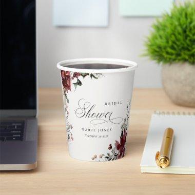 Dusky Warm Winter Festive Foliage Bridal Shower Paper Cups