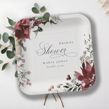 Dusky Warm Winter Festive Foliage  Paper Plates