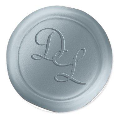 Dusty Blue 2 Letter Monogram Wax Seal Stickers