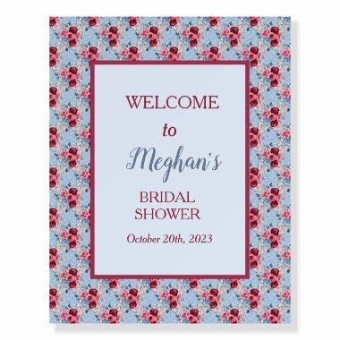 Dusty Blue and Burgundy  Welcome Foam Board