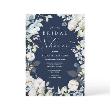 Dusty Blue and Navy Floral