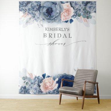 Dusty Blue and Pink Floral Bridal / Baby Shower Tapestry