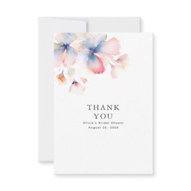 Dusty Blue and Pink Floral Thank You