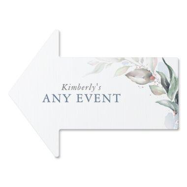 Dusty Blue and Rose Gold Greenery Any Party Sign