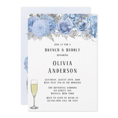 Dusty Blue and Silver Floral Brunch & Bubbly