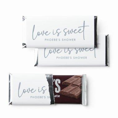 Dusty Blue and White Script  Large Hershey Bar Favors