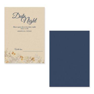 Dusty Blue Autumn Boho Date Night Advice Card