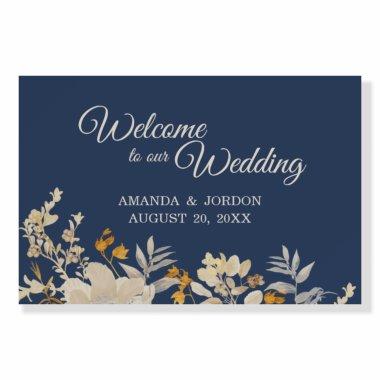 Dusty Blue Autumn Boho Wedding Welcome Sign